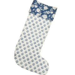 Blue and White Large Christmas Stocking