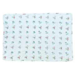 Aqua Stripes & Flowers Quilted Placemats