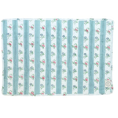 Aqua Stripes & Flowers Quilted Placemats