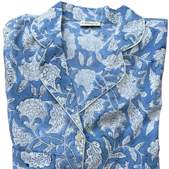 Blue Flower Cotton Pyjamas The Charpoy