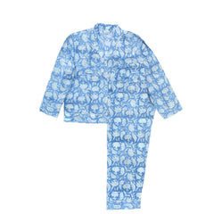 Blue Flower Cotton Pyjamas 1