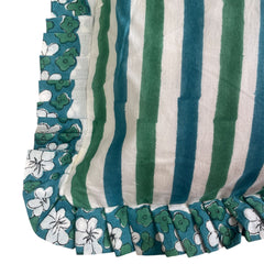 Blue & Green Striped Cushion Cover