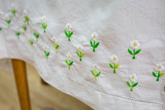 Daisy Embroidered Table Cloth The Charpoy