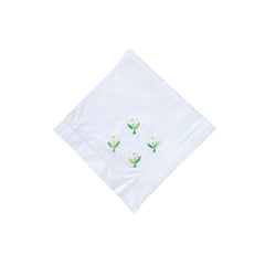 Daisy Flower Embroidered Napkins (Set Of Four) The Charpoy