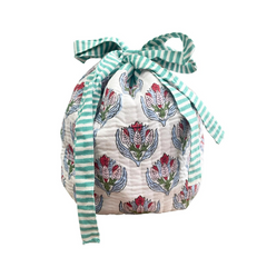 Flower Bunch Motif Wash/Lotions & Potions Bag The Charpoy