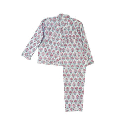 Flower Motif Cotton Pyjamas The Charpoy