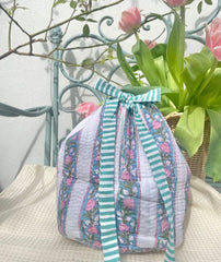 Flower With A Stripe Wash/Lotions And Potions Bags