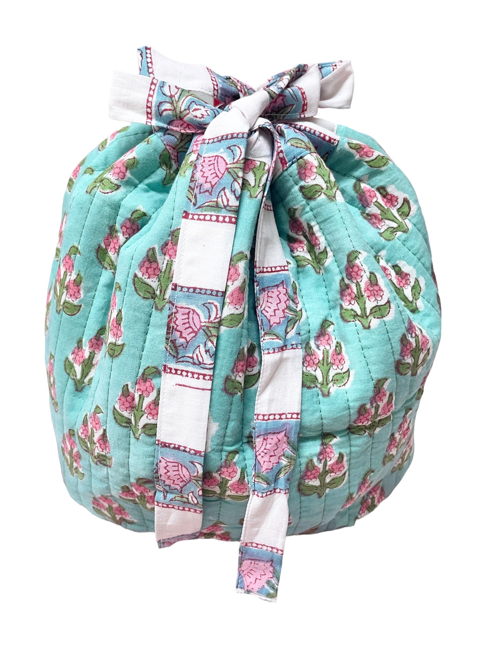 Forget Me Not Flower Motif Wash/Lotions & Potions Bag The Charpoy