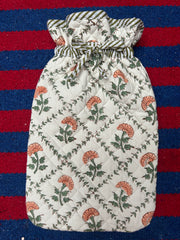 Green Lattice Hot Water Bottle Cover