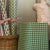 Beautiful Green and Blue Checkered Hand block Printed waste paper bins foldable & come flat packed, handcrafted from 100% recycled cardboard by The Charpoy 