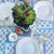 HAND BLOCK PRINTED BLUE FLOWER TABLE CLOTH The Charpoy