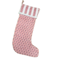 Peach Large Christmas Stocking