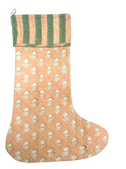 Peach Flower Large Christmas Stocking