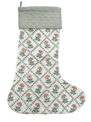 Peach Lattice Large Christmas Stocking