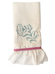 Pink Trim Organic Waffle Cotton Hand Towels The Charpoy
