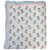 Pink and blue carnation hand block printed cotton quilt by The Charpoy on a white background