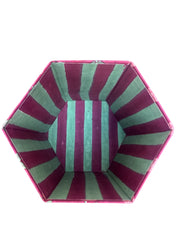 Plum Red Hand block Printed Waste Paper Bin