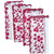 Red Scalloped Floral Stripe Napkins (Set Of Four)