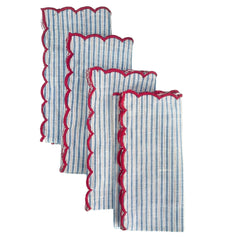 Blue Stripes Khadi Cotton Napkins (set of four)