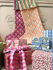 Peach Flower Large Christmas Stocking