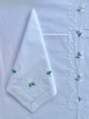Tulip Flower Embroidered Table Cloth The Charpoy