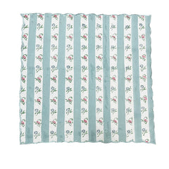 Aqua Stripes & Flowers Napkins (Set Of Four)