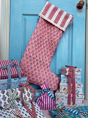 Peach Large Christmas Stocking