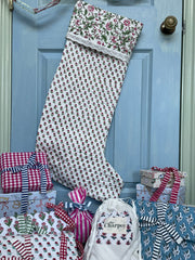 White & Red Large Christmas Stocking